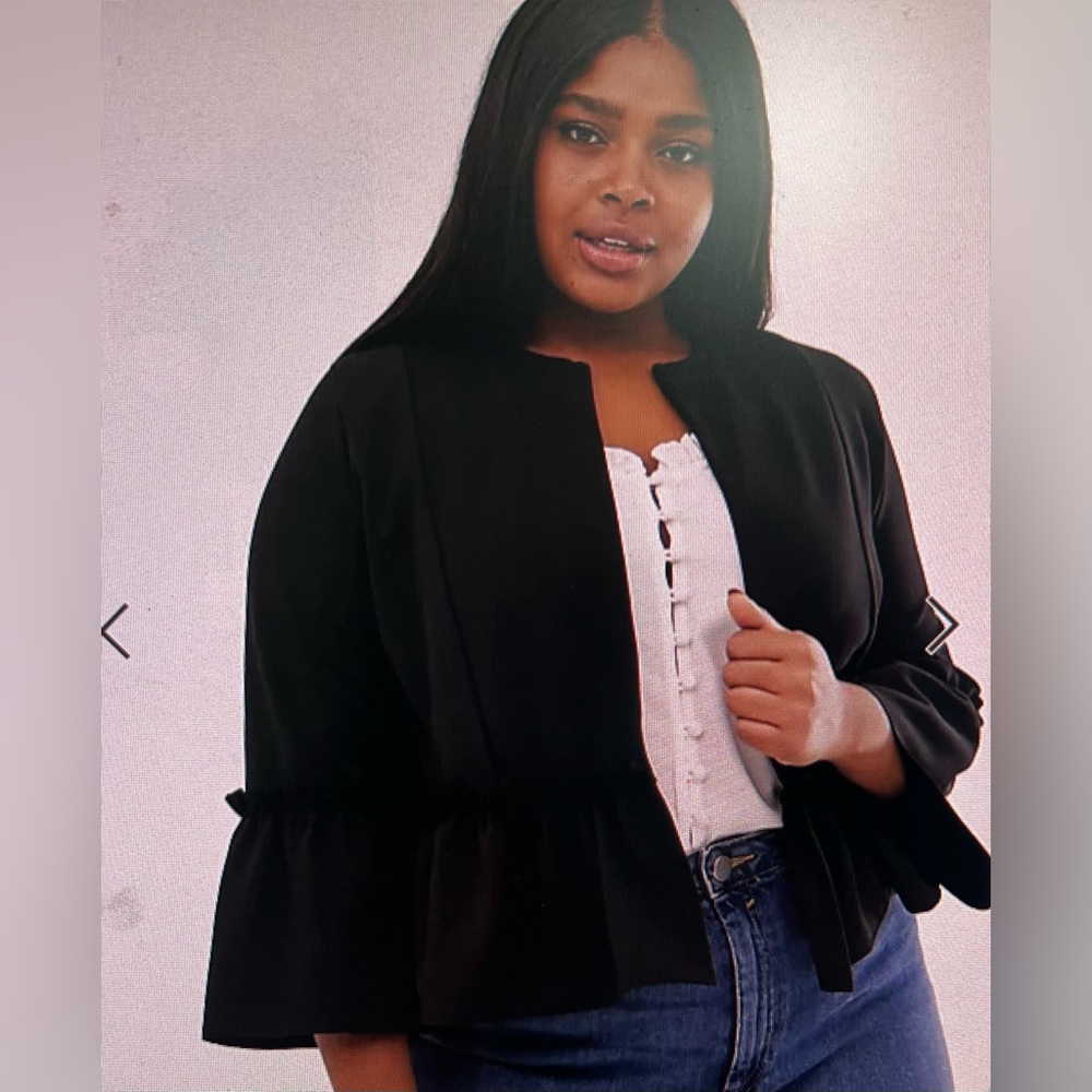 ASOS Curves New Look curves ruffle jacket black size 20